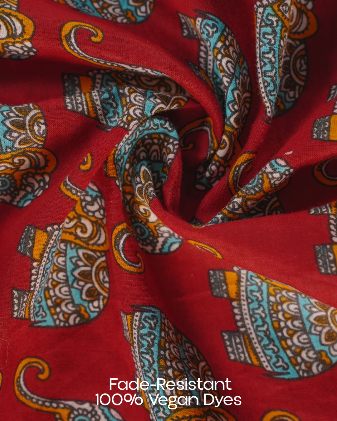 Jaipur Parade Hand Block Print Cotton Midi Dress (Sleeveless) - Burnt Coral