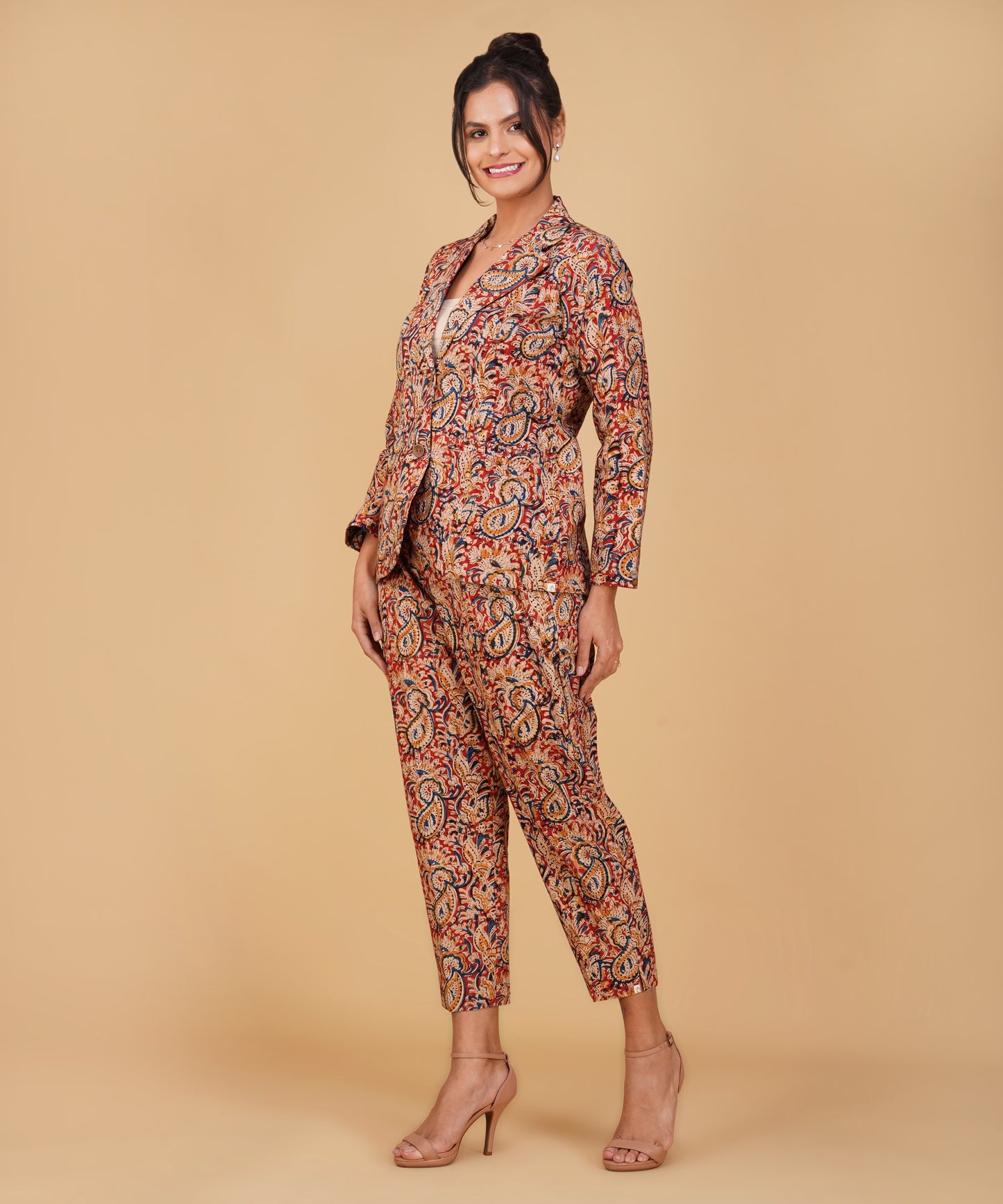 Rosewood Paisley Kalamkari Blazer Set