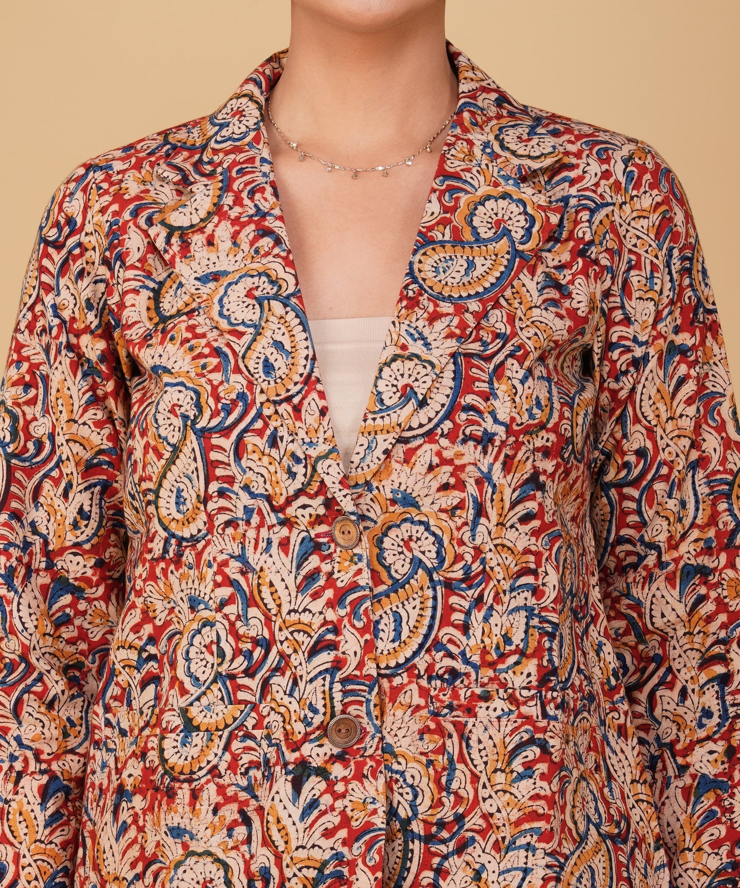 Rosewood Paisley Kalamkari Blazer Set