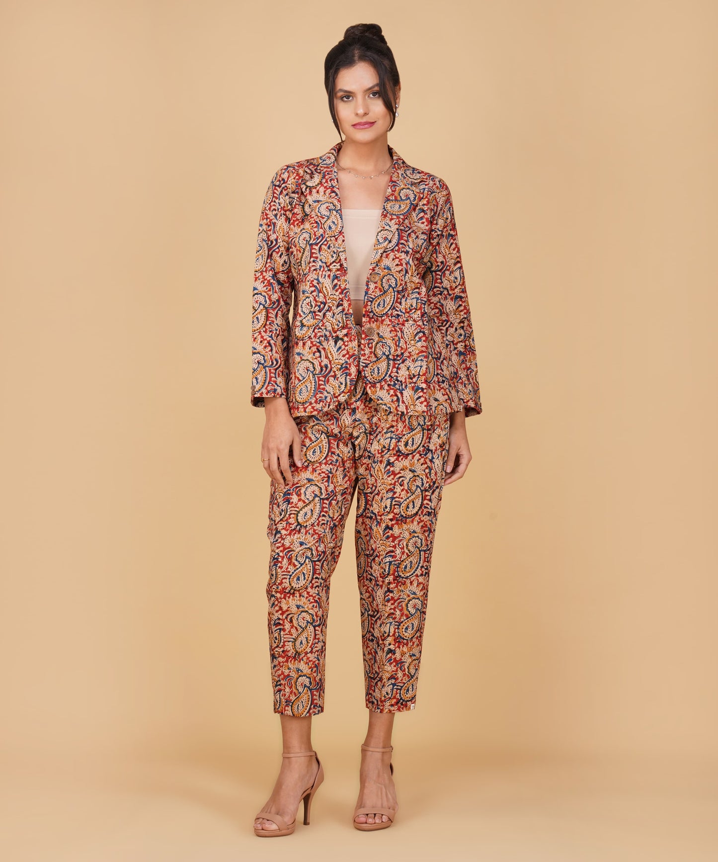 Rosewood Paisley Kalamkari Blazer Set