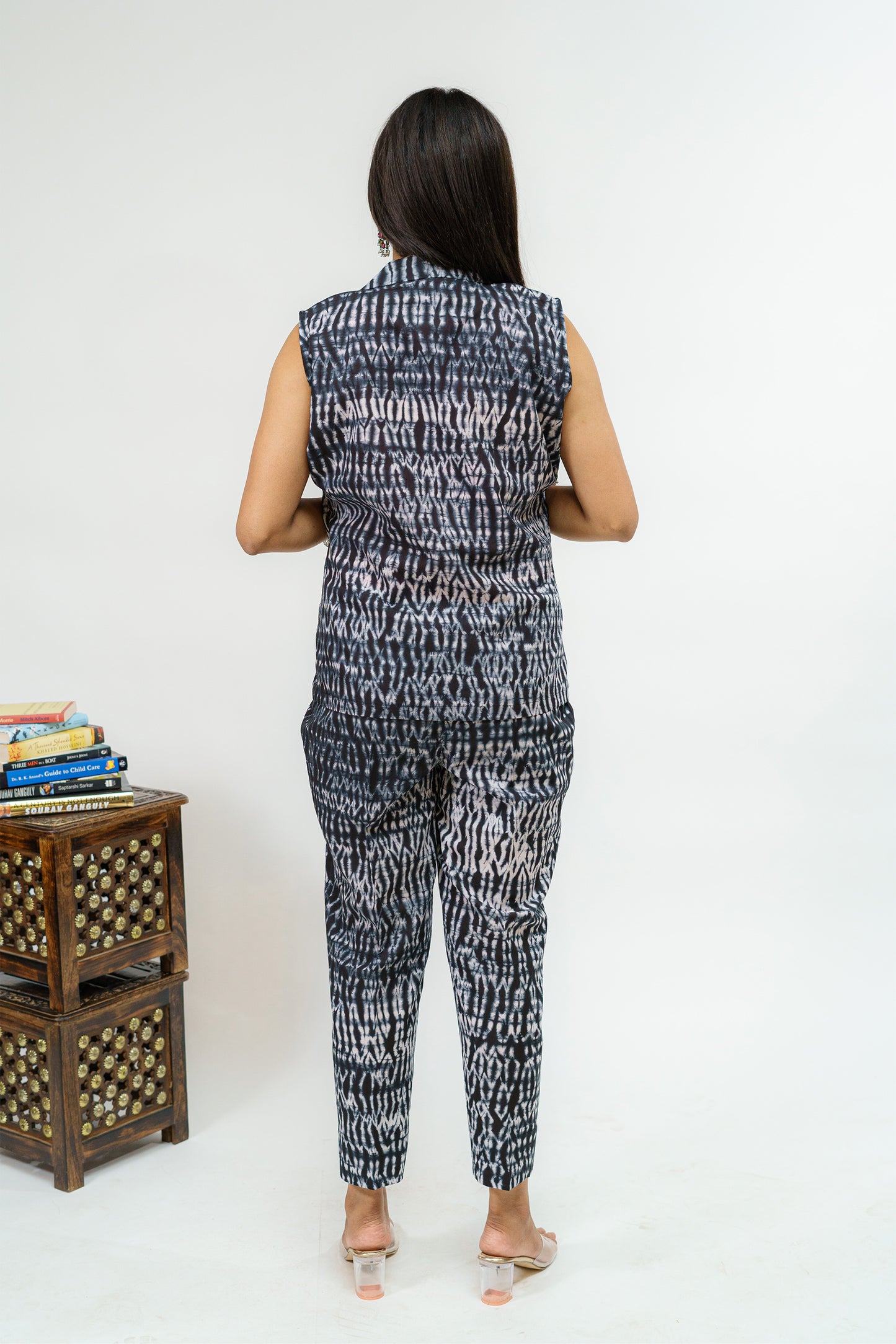 Full Moon Night Semi Formal Shibori Co-ord Set with Blazer