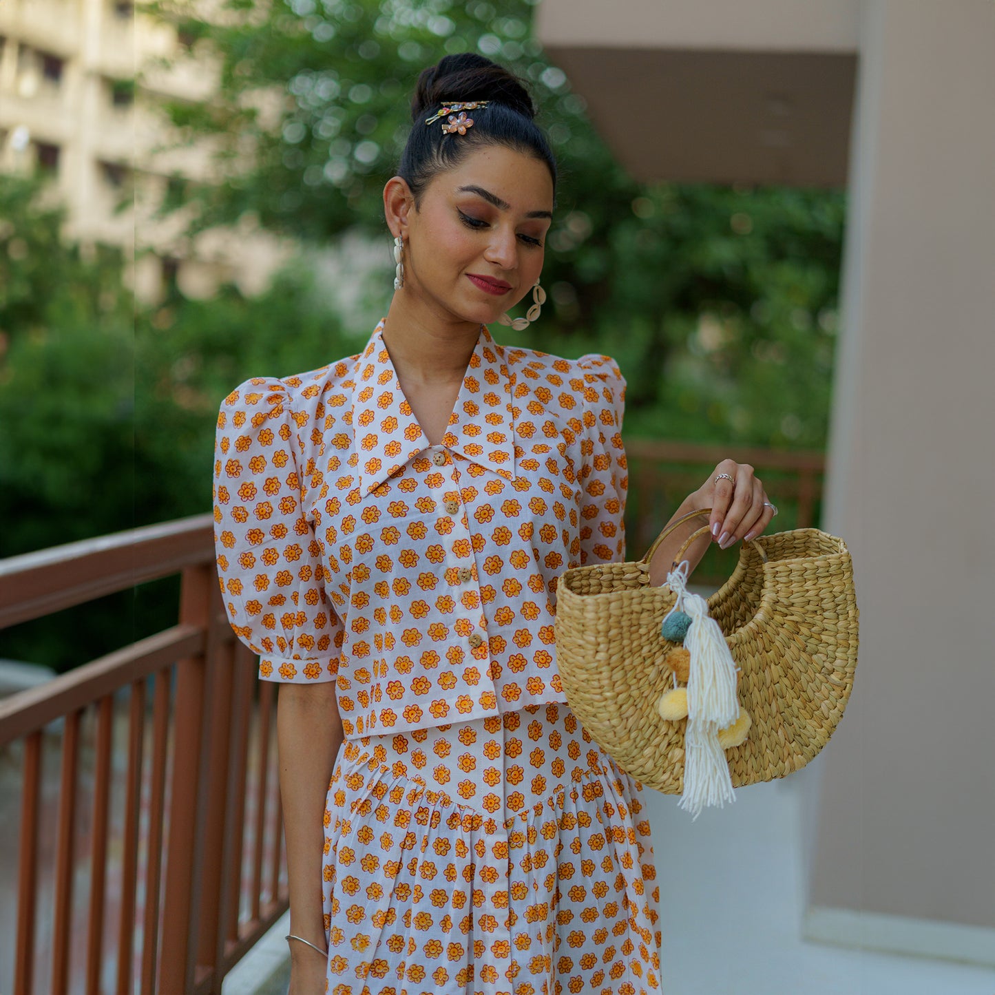 Chirpy Morning Marie Gold Co-ord Set