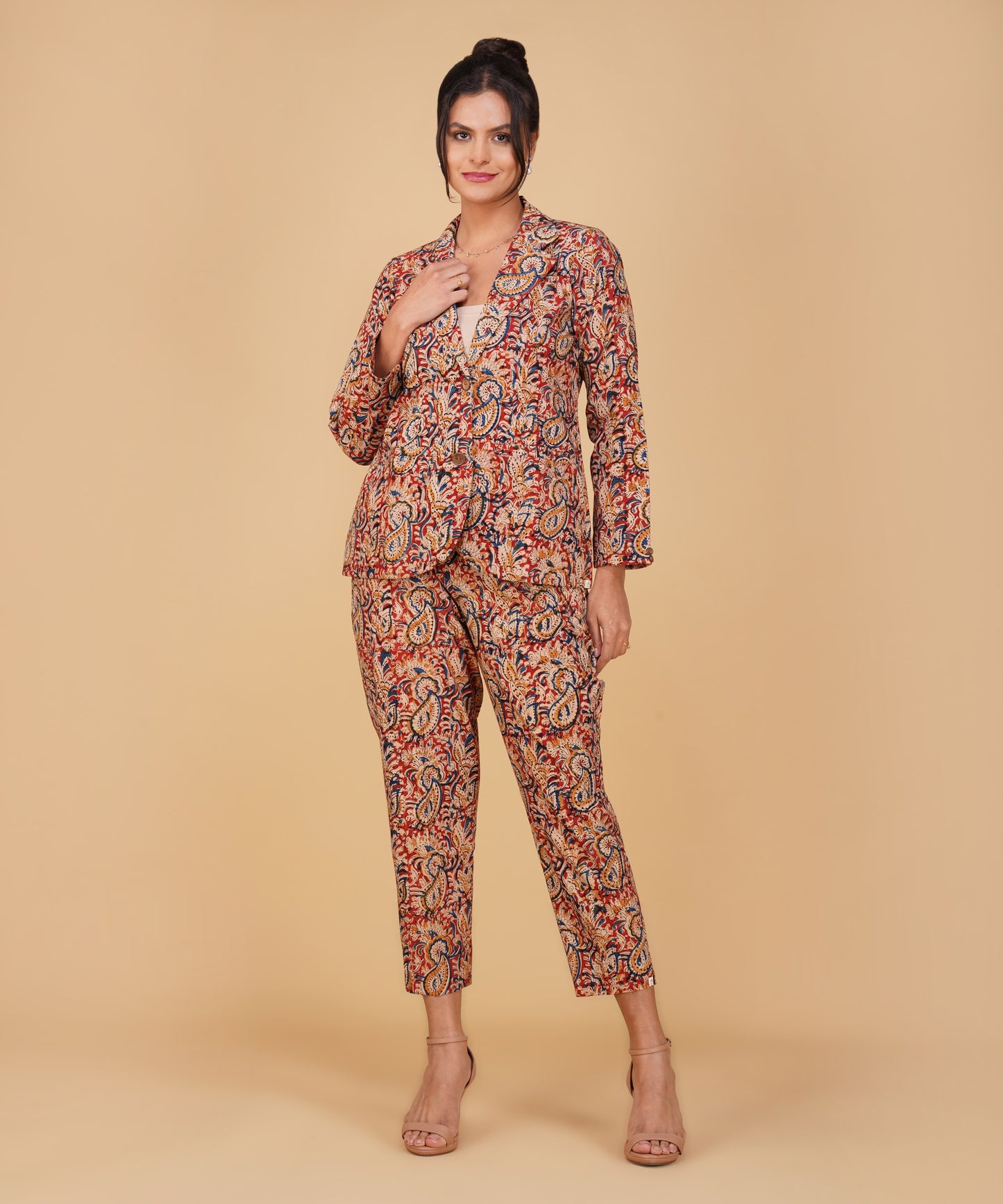 Rosewood Paisley Kalamkari Blazer Set