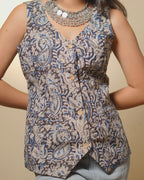 Pure cotton kalamkari - Charcoal Black