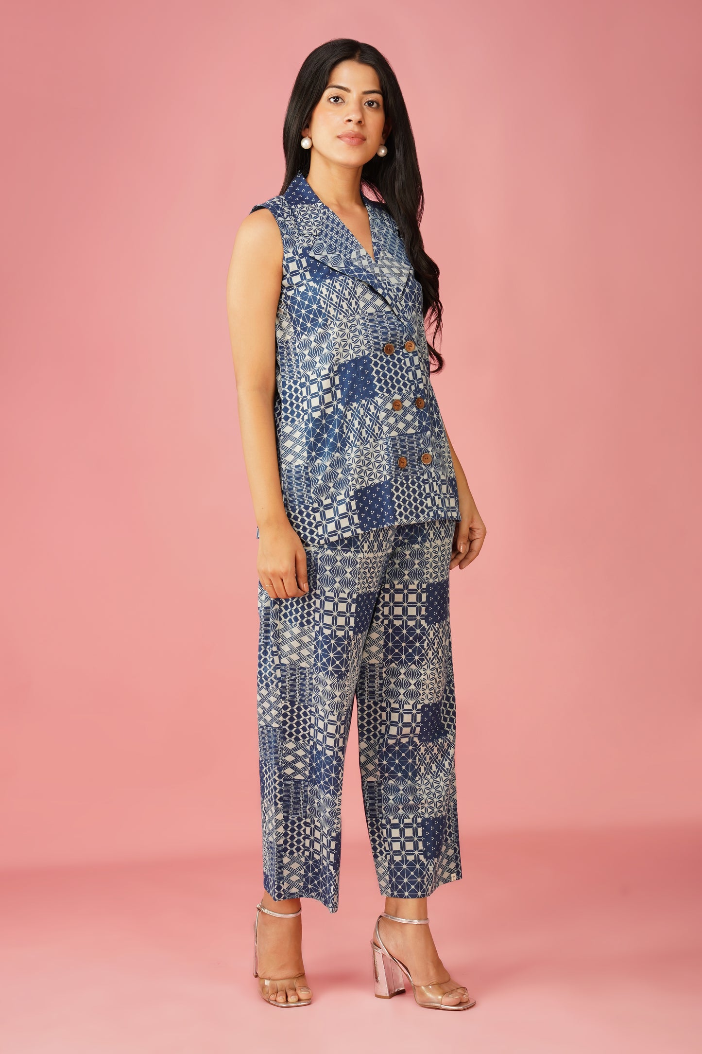 Indigo Patch Style Blazer Co-ord Set