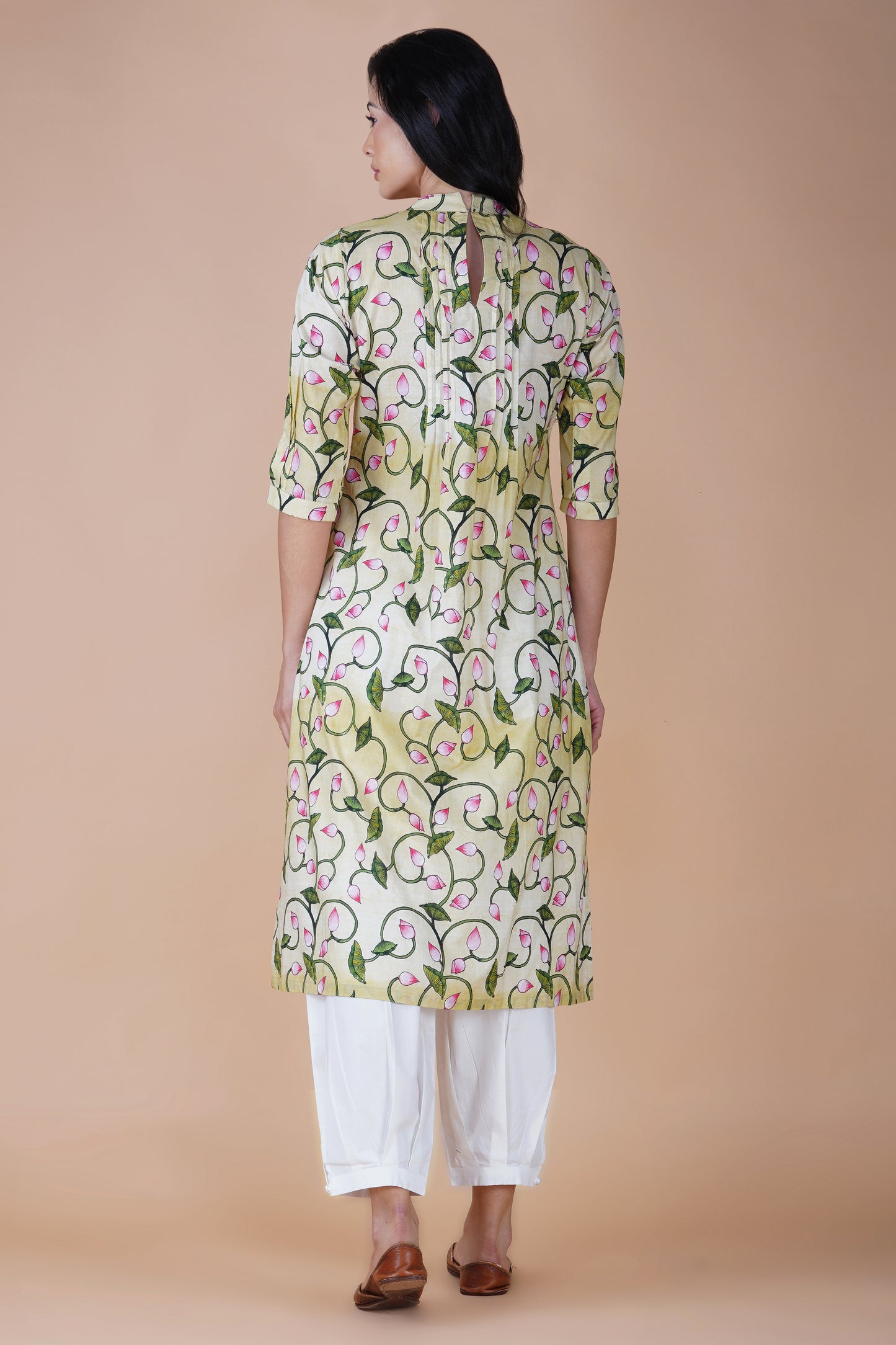 Pistachio Pichwai Art Kurta