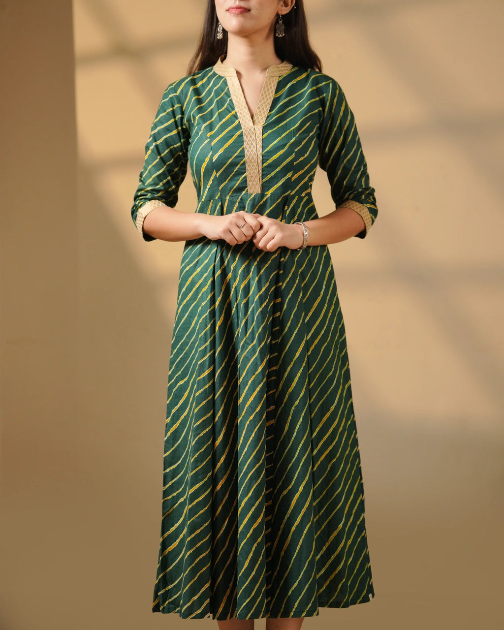 Pure Cotton Leheriya Kurti – Evergreen Rhythm