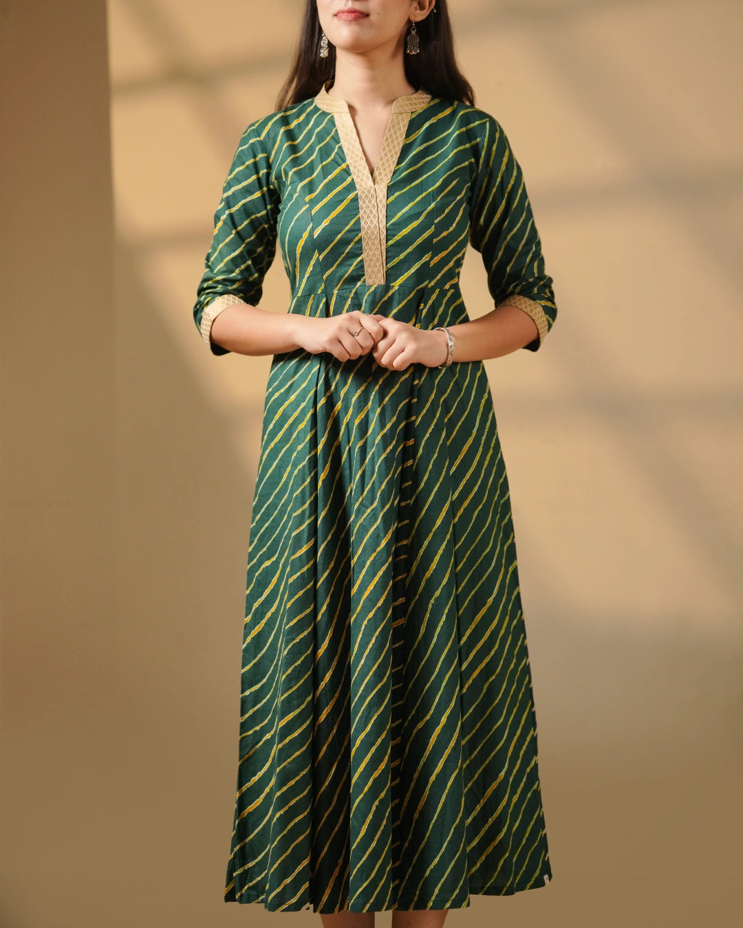 Pure Cotton Leheriya Kurti – Evergreen Rhythm