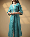 Pure Cotton Leheriya Kurti – Electric Azure