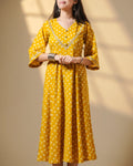 Pure Cotton Bandhani Kurti – Marigold Dots