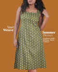 Green Safari Block Dress (Sleeveless) - Olivewood