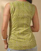 Pure CottonScroll Print - Moss Sage