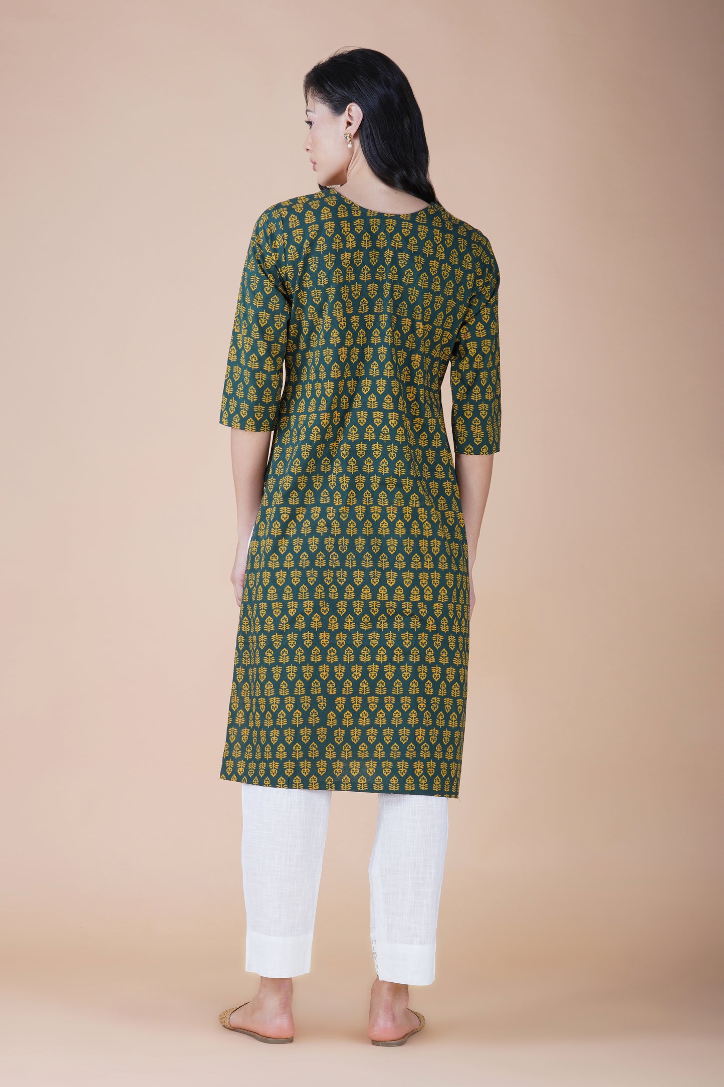 Forest Green Cotton Kurta