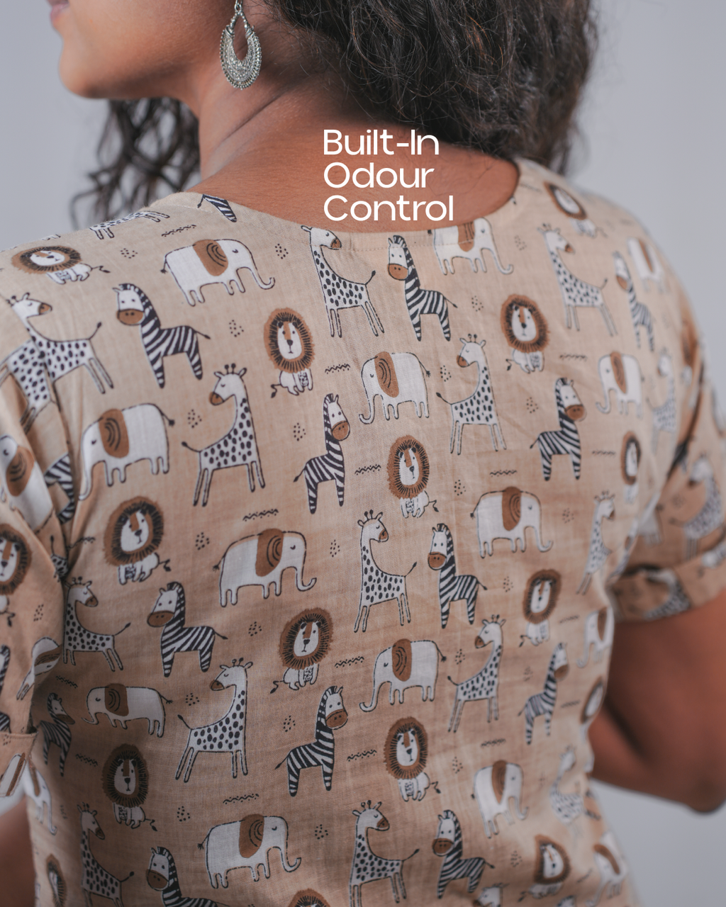 Wild Meadow Block Print Cotton Midi Dress( Short Sleeves) - Sienna Dusk