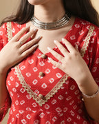 Pure Cotton Bandhani Kurti – Scarlet Breeze