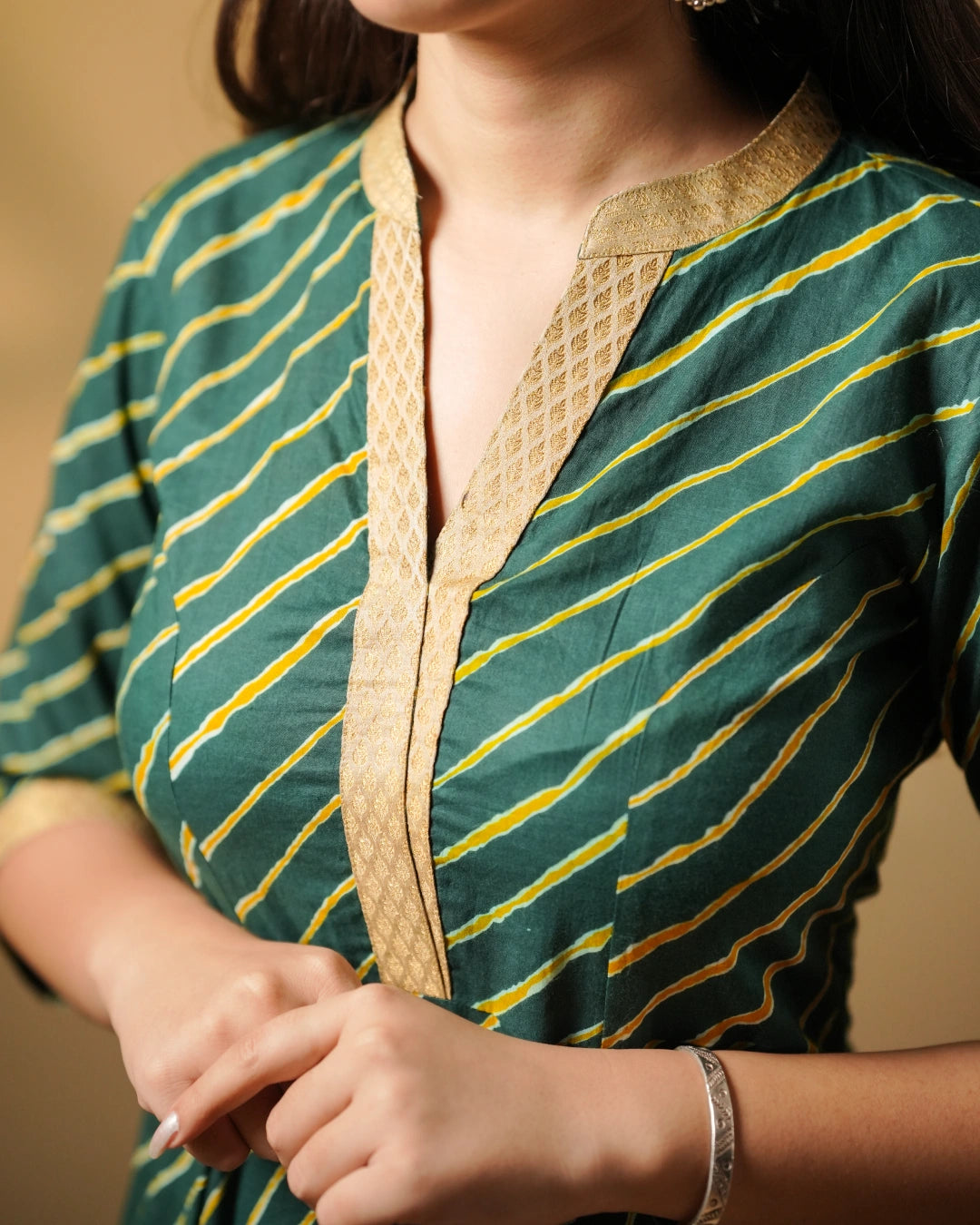 Pure Cotton Leheriya Kurti – Evergreen Rhythm