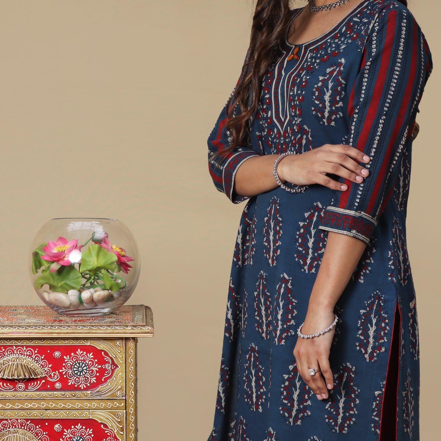 Evening Glory Ajrakh Hand Block Kurta