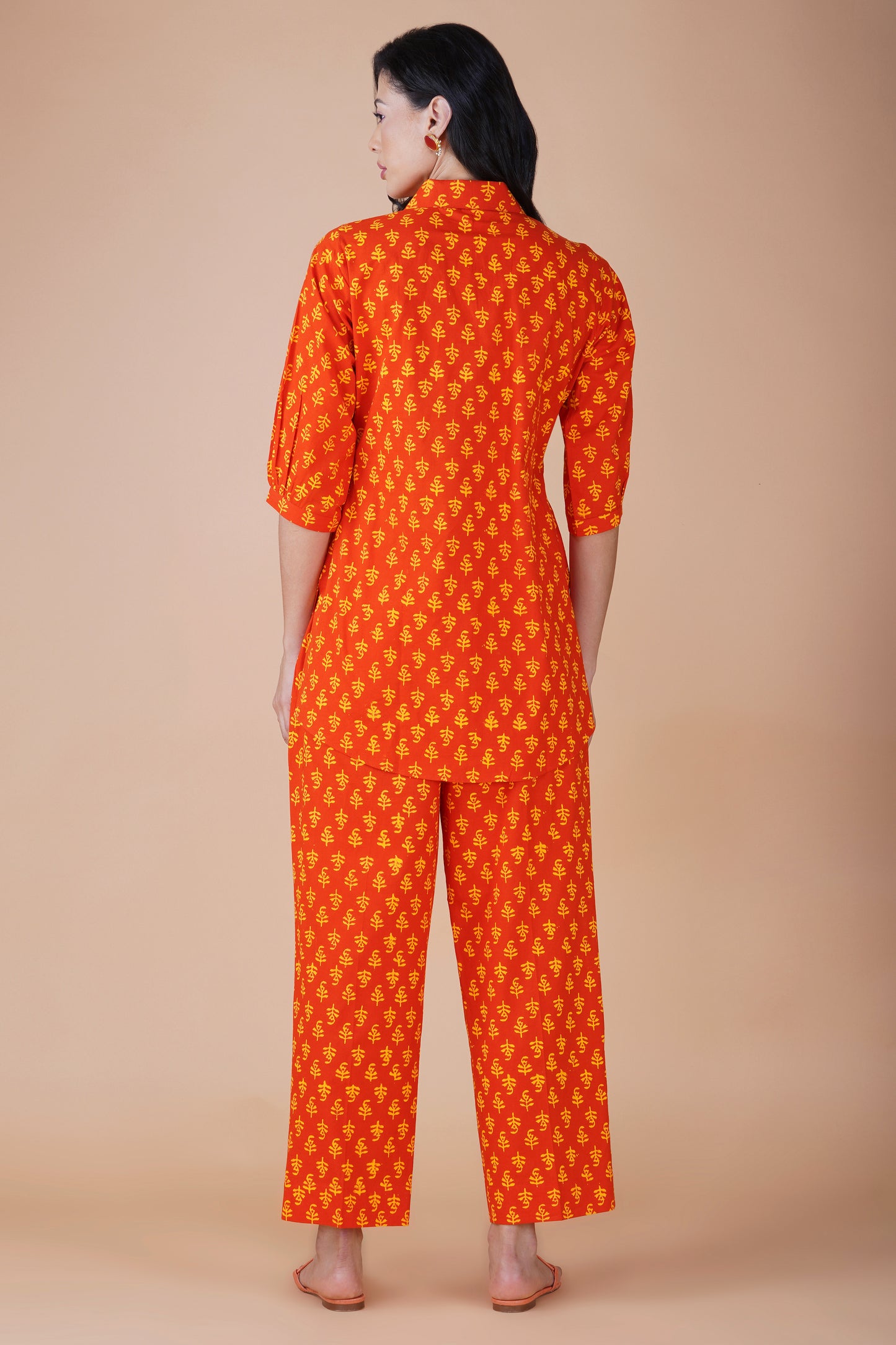 Tangerine Cotton Co-ord Set