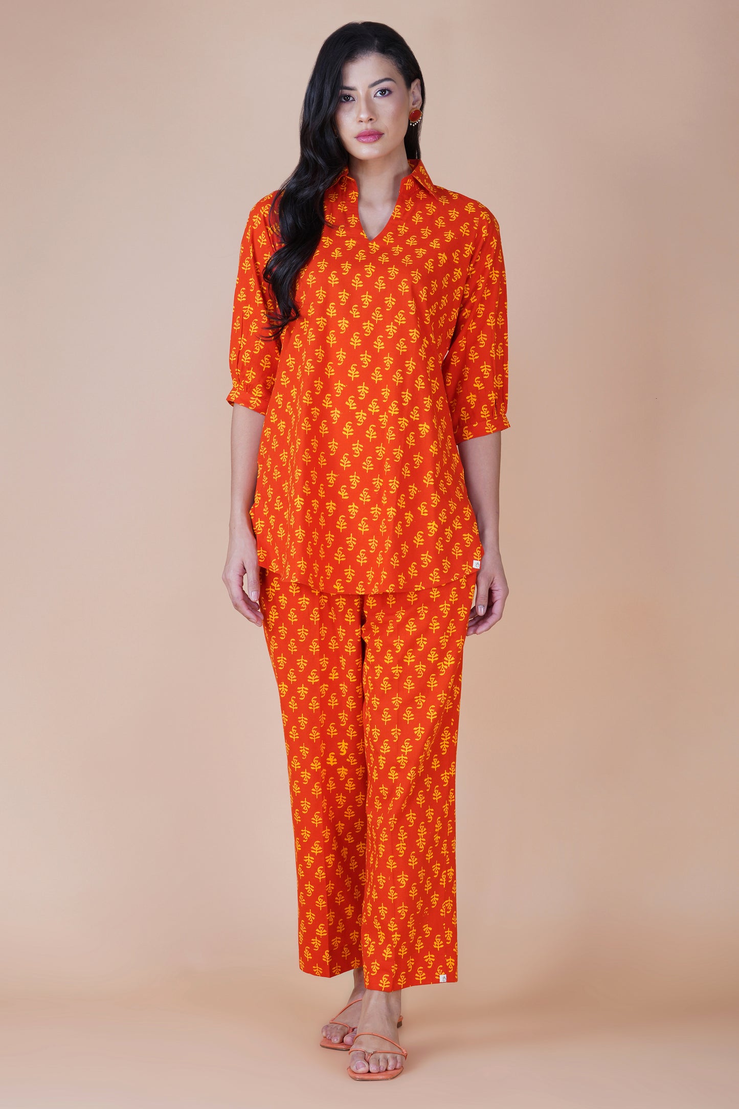 Tangerine Cotton Co-ord Set