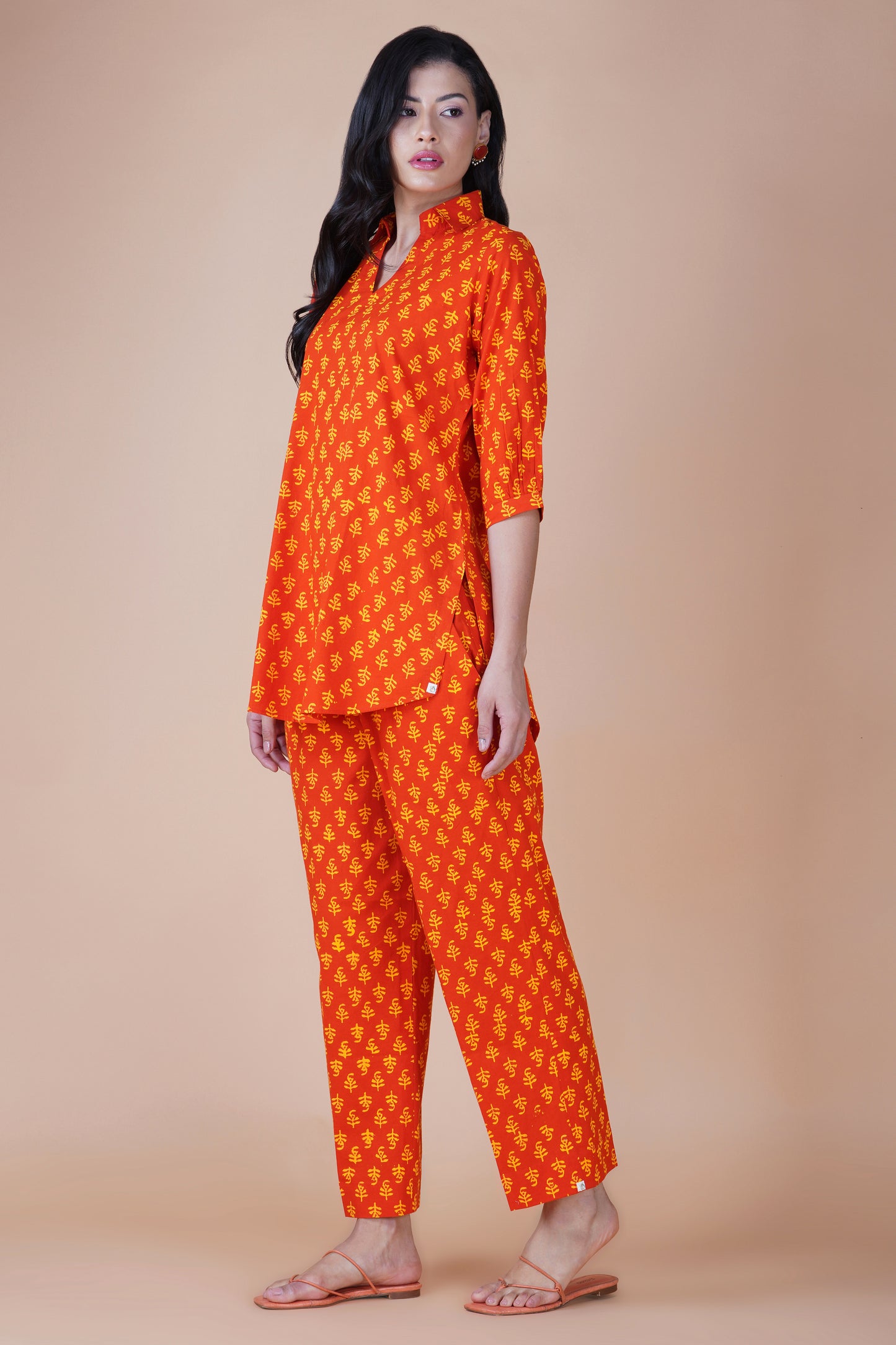 Tangerine Cotton Co-ord Set