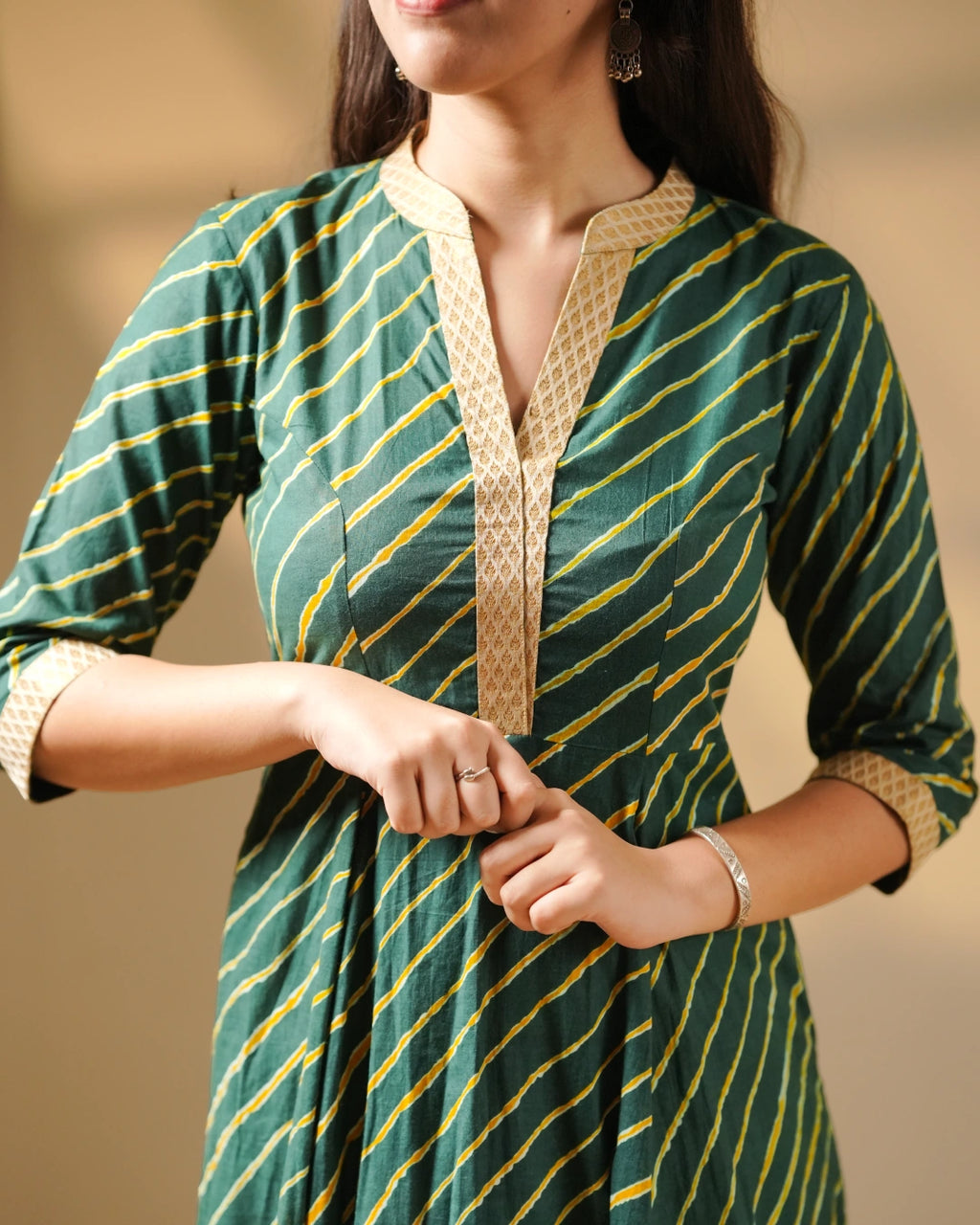 Pure Cotton Leheriya Kurti – Evergreen Rhythm