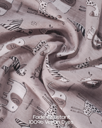 Wild Meadow Block Print Cotton Midi Dress( Short Sleeves) - Pebble Grey