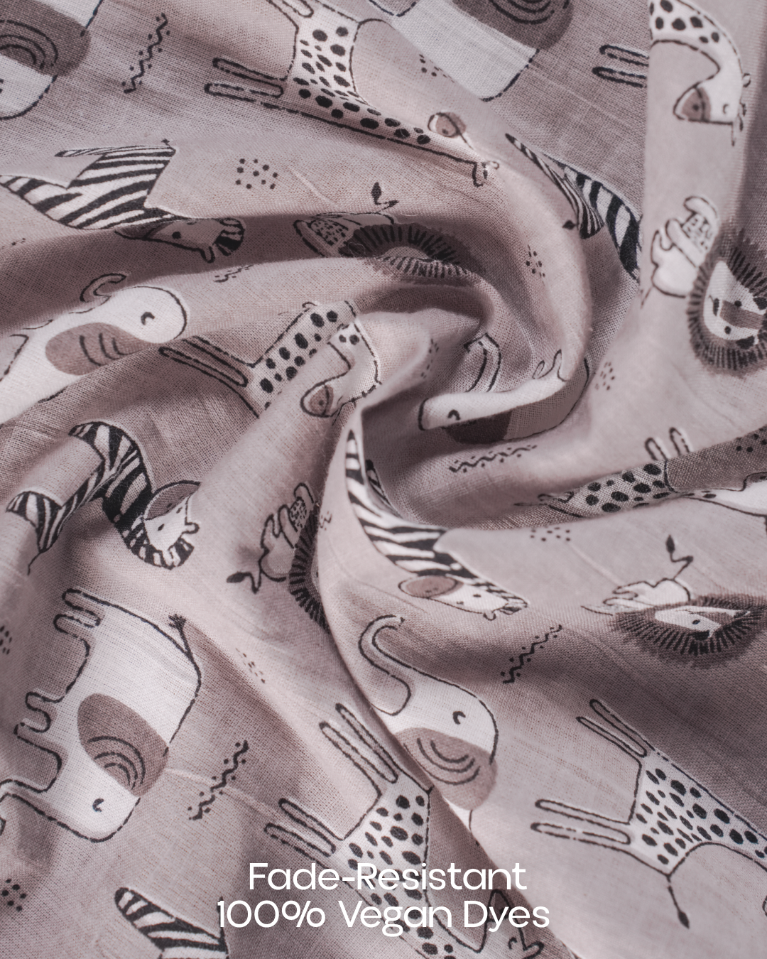 Wild Meadow Block Print Cotton Midi Dress( Short Sleeves) - Pebble Grey