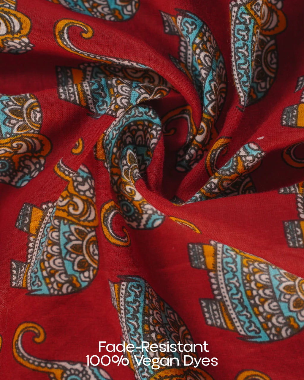 Jaipur Parade Hand Block Print Cotton Midi Dress(Short sleeves) - Burnt Coral