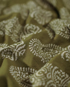 Pure Cotton Worli Art Midi Dress With Pockets - Vintage Olive