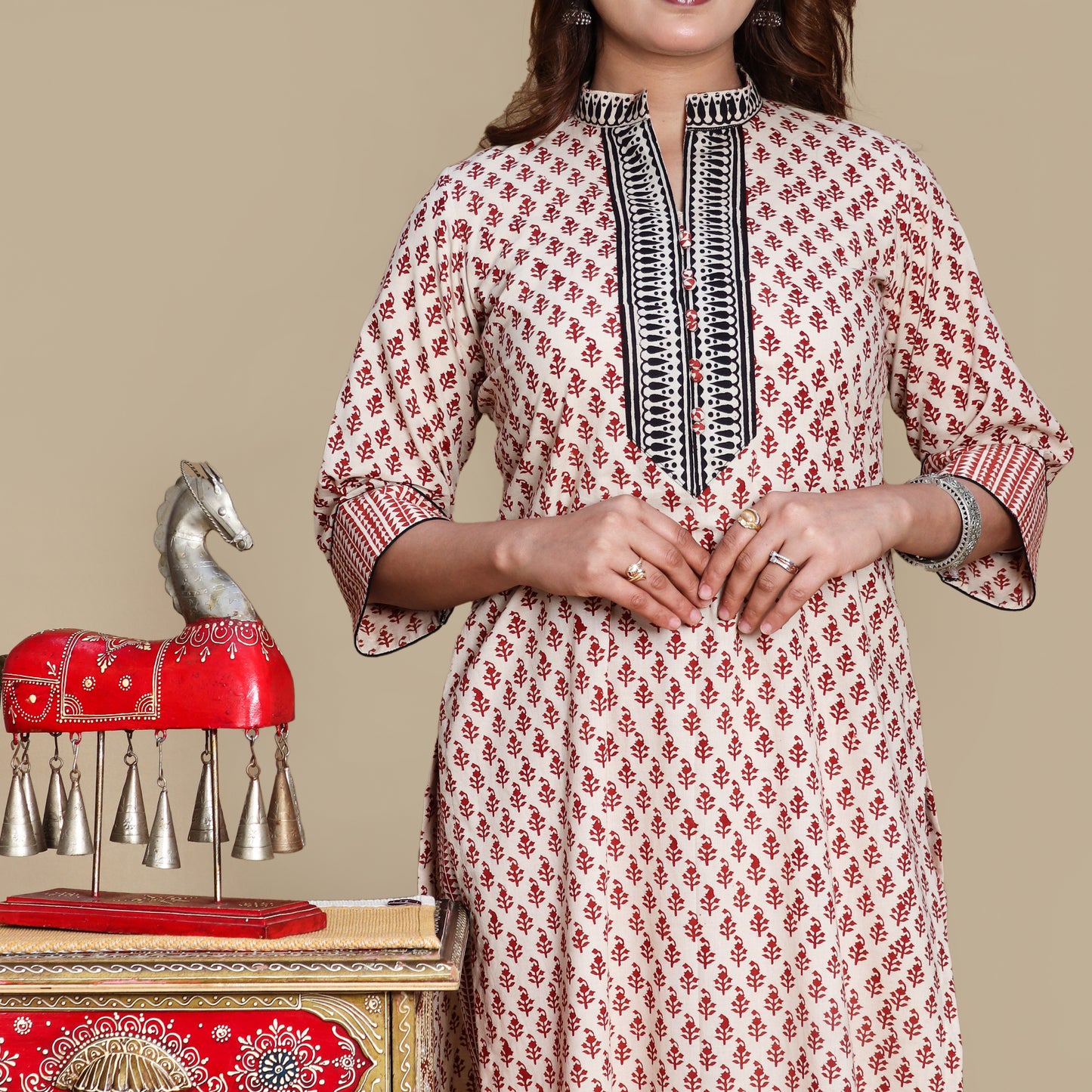 Blossoming Beauty Hand Block Kurta Pant Set