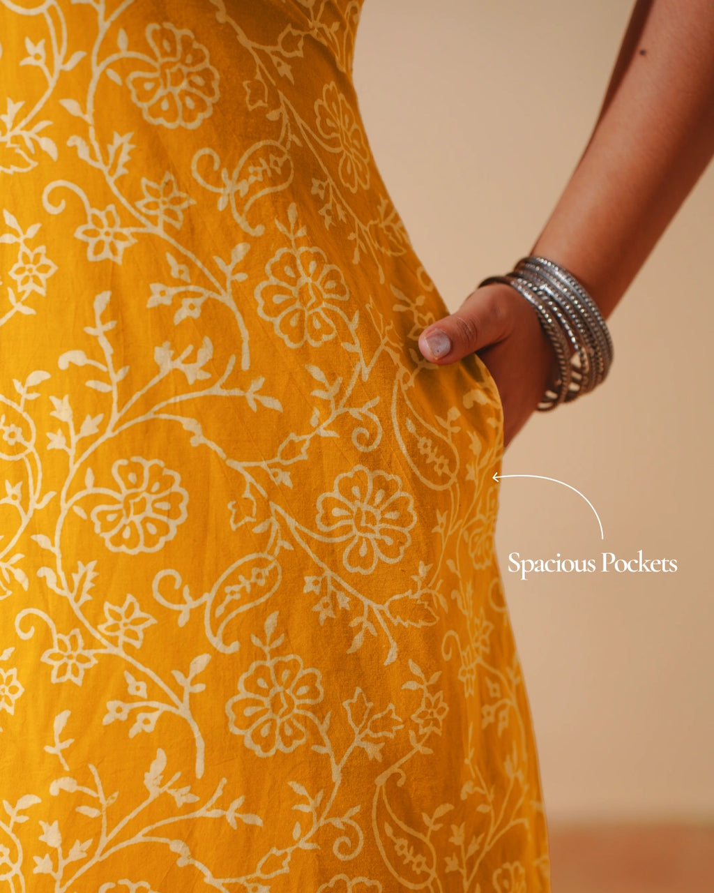 Pure Cotton Worli Art Midi Dress with Sleeves(Short sleeves) - Orchid Bliss