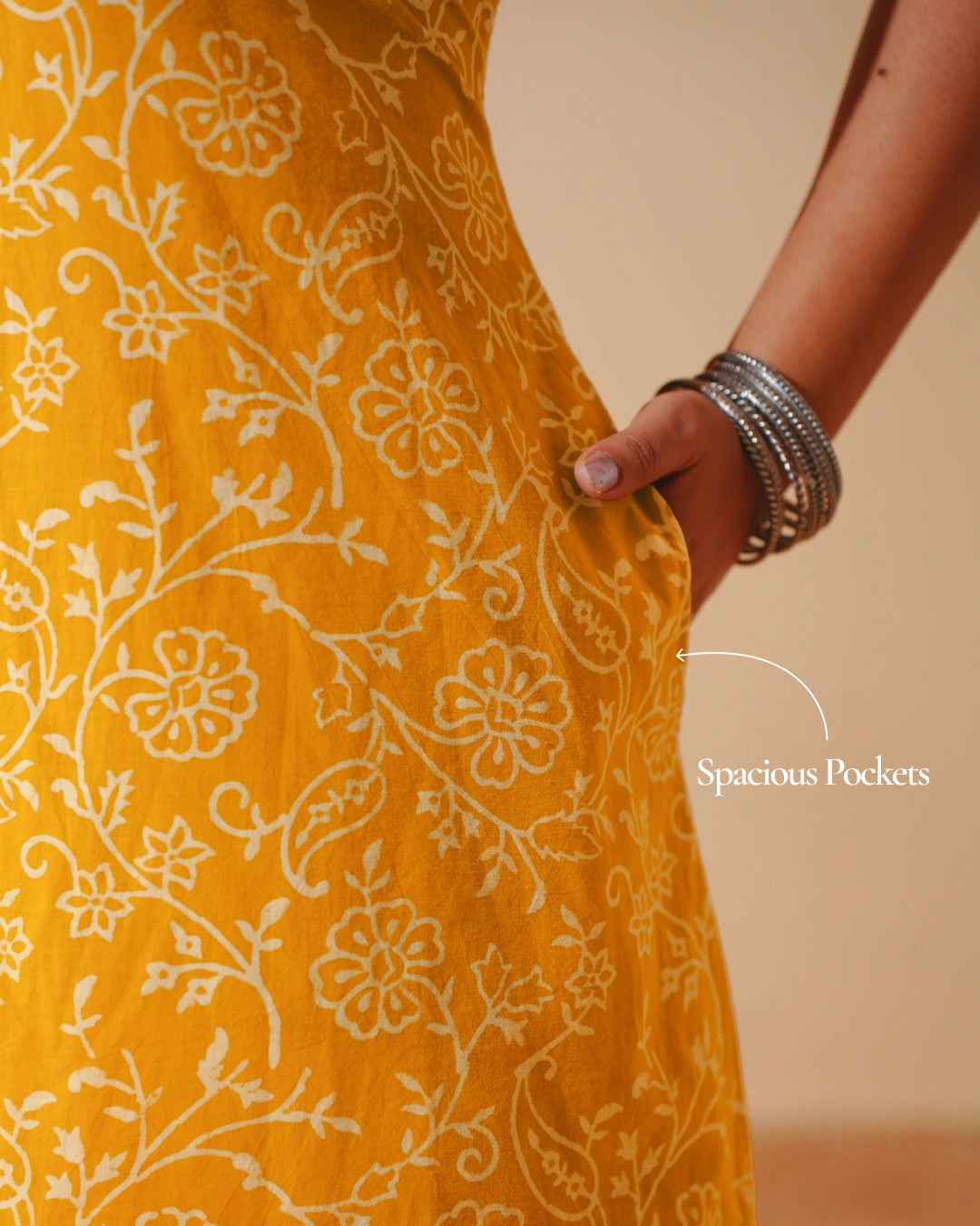 Pure Cotton Worli Art Midi Dress with Sleeves(Short sleeves) - Orchid Bliss