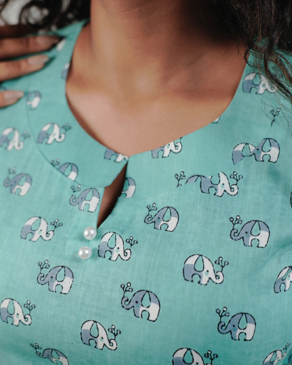 The Wanderer’s Print Dress (Short Sleeves) - Mint Safari
