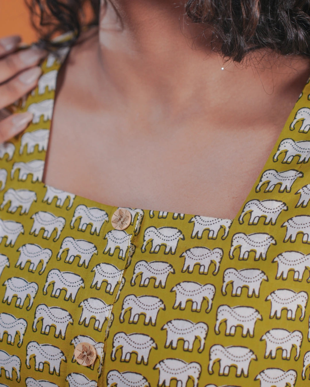 Green Safari Block Dress (short sleeves) - Citrus Mist