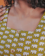 Green Safari Block Dress (short sleeves) - Citrus Mist