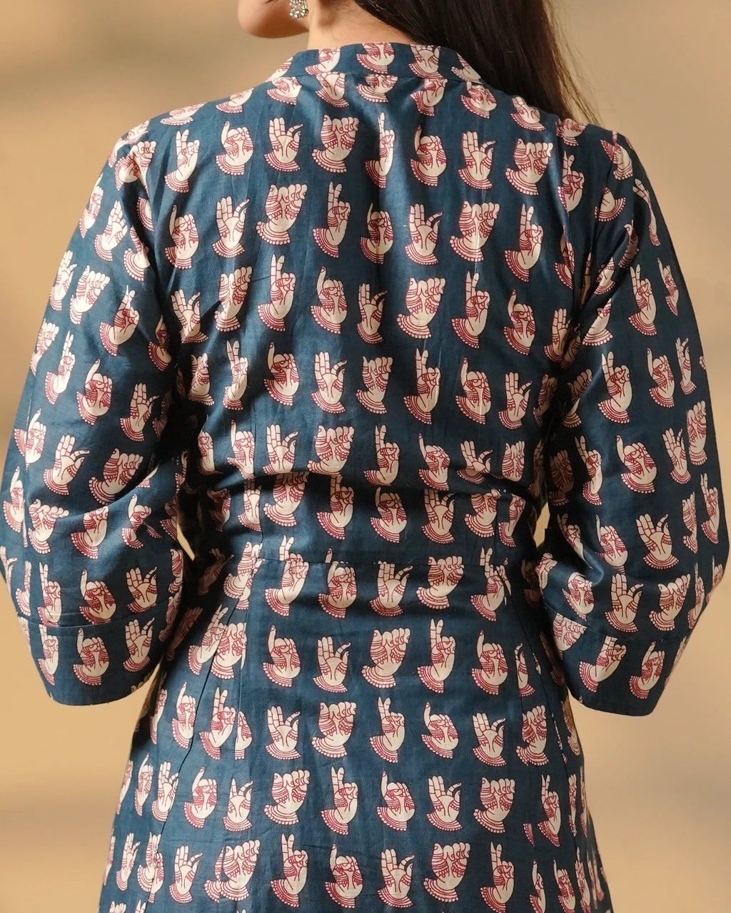 Pure Cotton Block Print Kurti – Midnight Echo