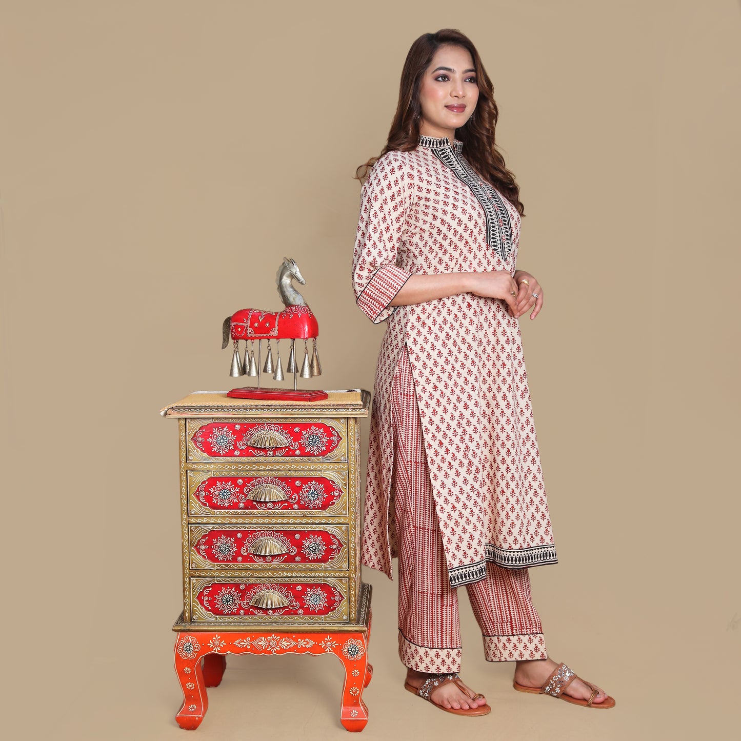 Blossoming Beauty Hand Block Kurta Pant Set