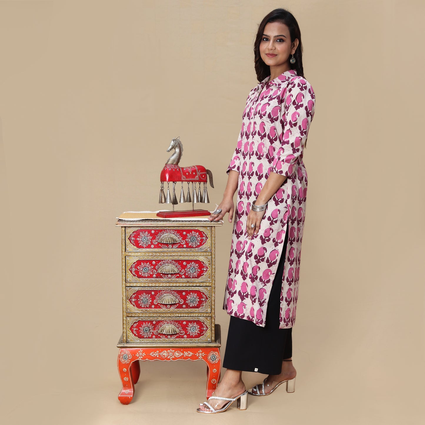 Rosè Paisley Dabu Hand Block Kurta