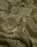 Pure Cotton Worli Art Midi Dress With Pockets - Vintage Olive