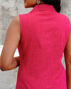 Artisan Patchwork Cotton Straight Dress - Sunset Carnival