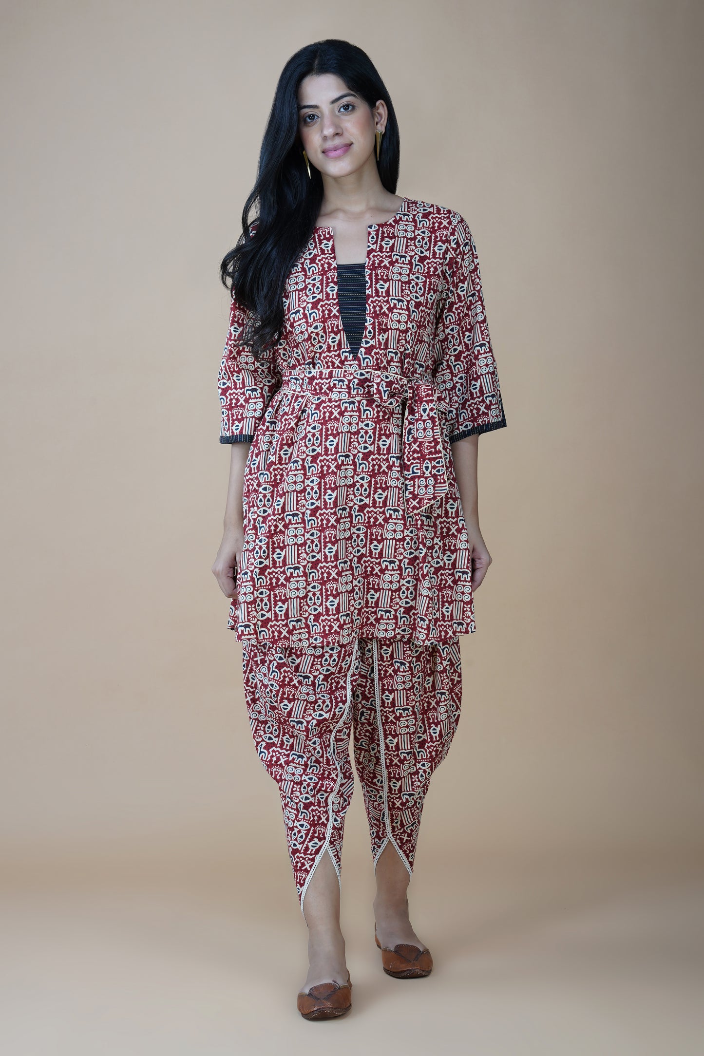 Ethnic Print Dhoti Co-ord Set