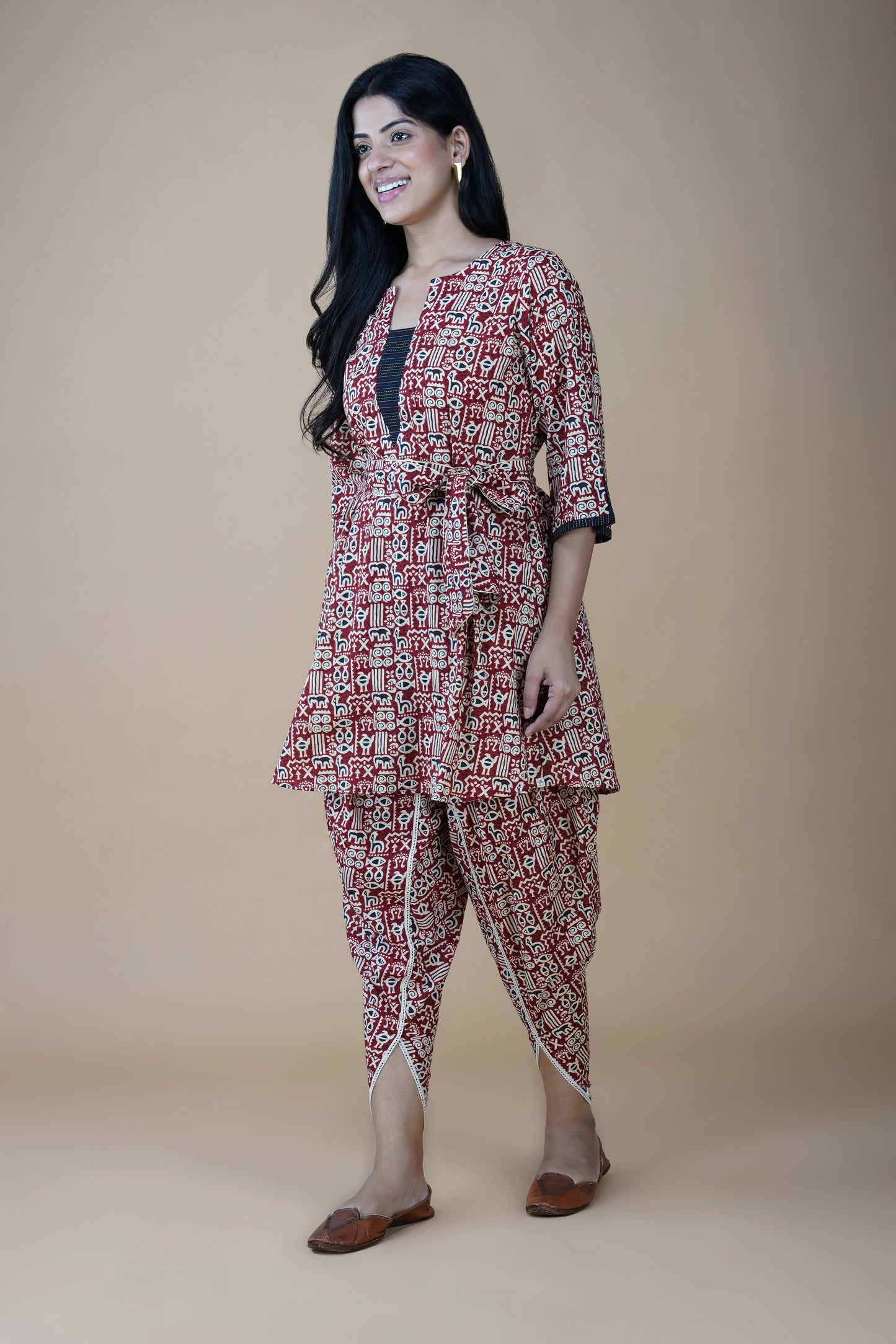 Ethnic Print Dhoti Co-ord Set