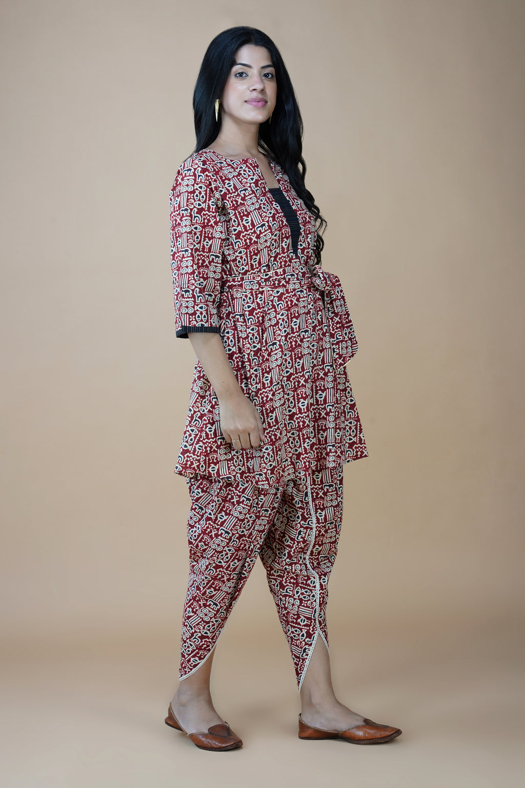 Ethnic Print Dhoti Co-ord Set
