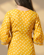 Pure Cotton Bandhani Kurti – Marigold Dots