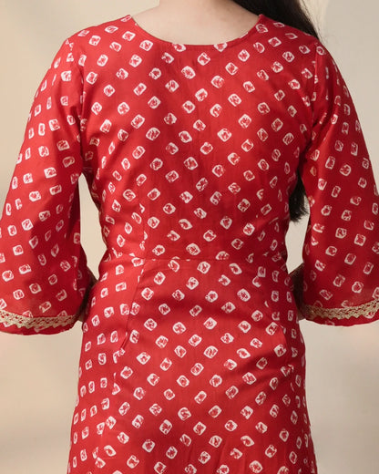 Pure Cotton Bandhani Kurti – Scarlet Breeze
