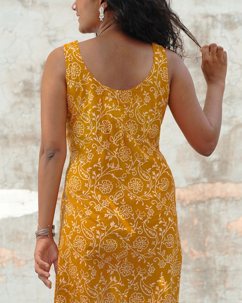 Pure Cotton Worli Art Midi Dress with Pockets - Orchid Bliss