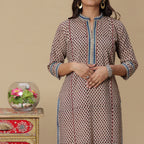 Tulip Ajrakh Hand Block Kurta