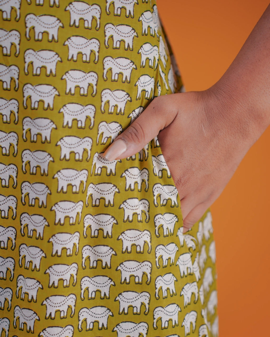 Green Safari Block Dress (short sleeves) - Citrus Mist