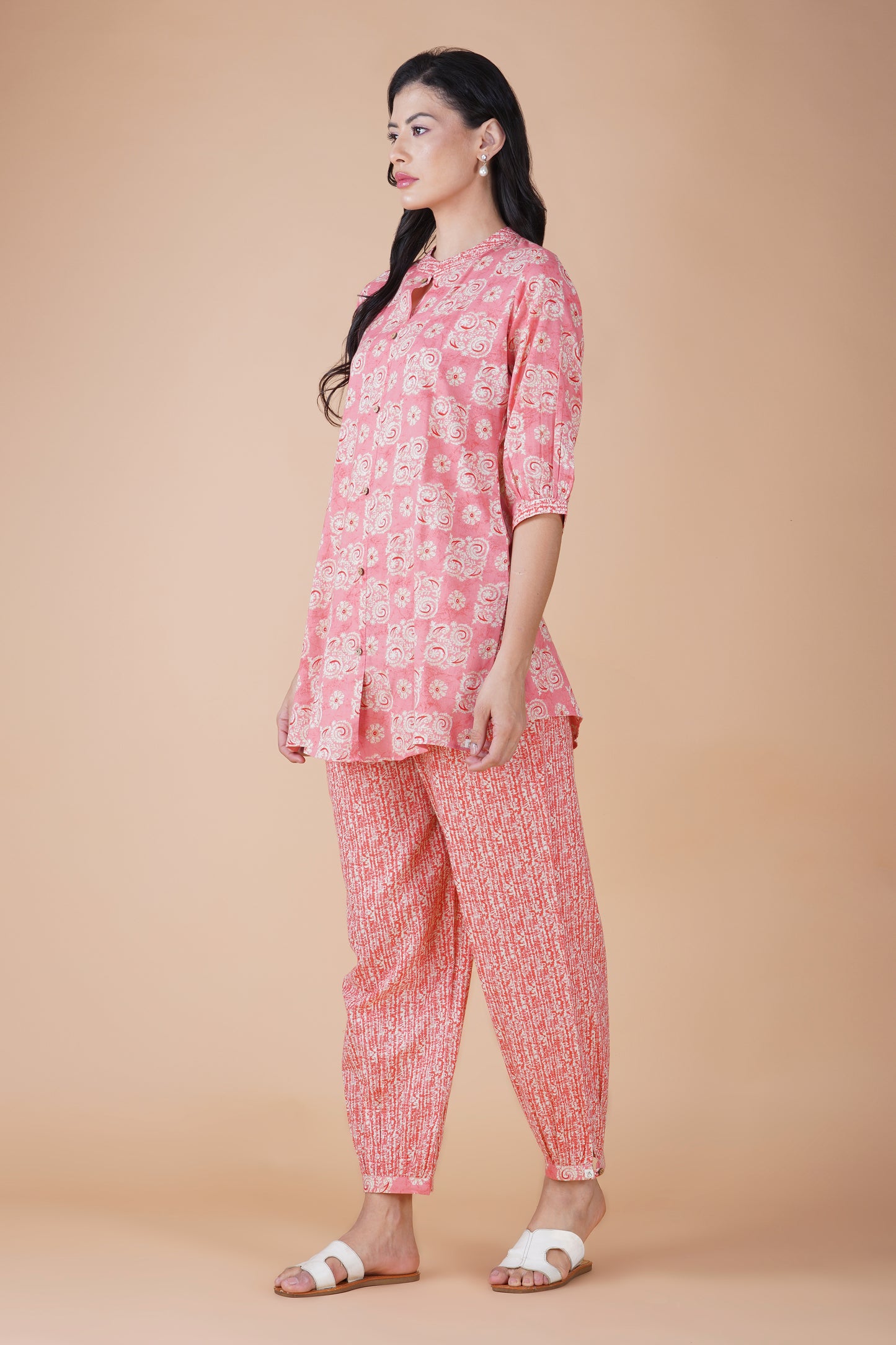 Pink Floral Cotton Co-ord Set