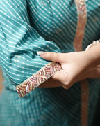 Pure Cotton Leheriya Kurti – Electric Azure